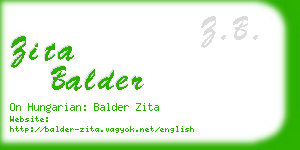 zita balder business card